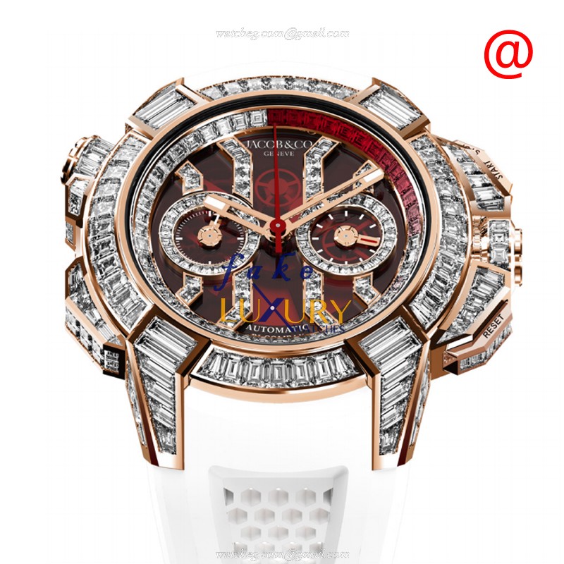 Jacob & Co EC422.40.BW.RD.AHB4D Epic X Chrono Replica Watch, Red Dial, Rose Gold Case, Automatic - Luxury Replica Watch