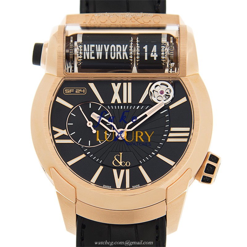 Jacob & Co ES101.40.NS.LR.A - Replica Watch - Automatic - 18kt Rose Gold Case - Black Dial - Luxury Replica Watch