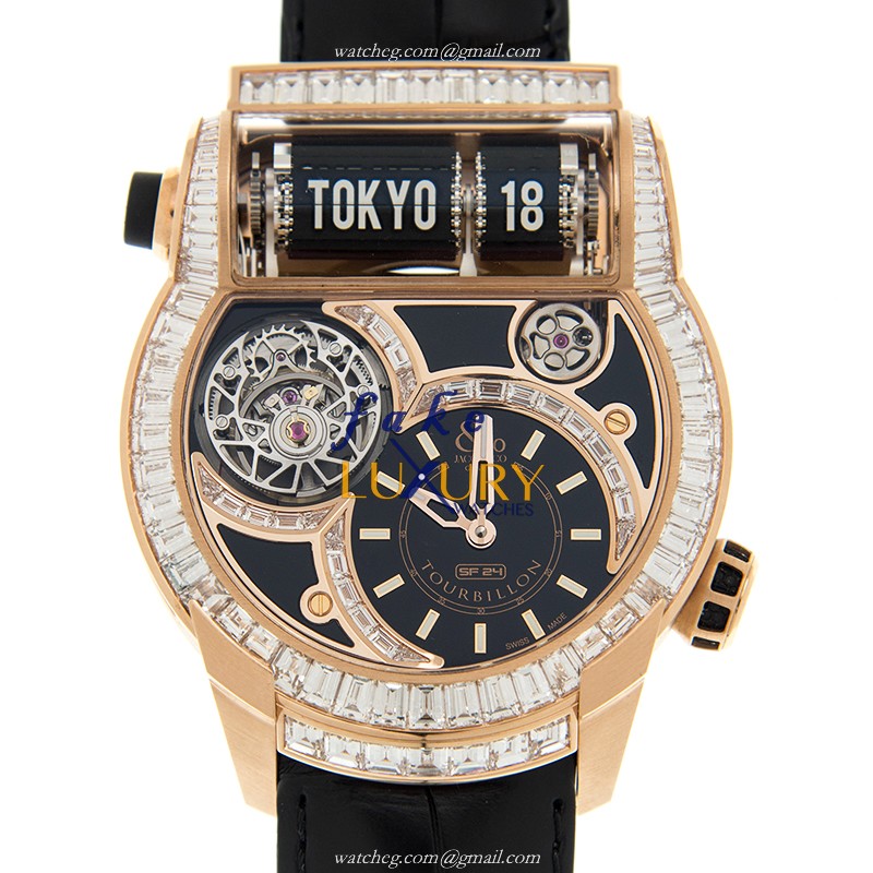 Jacob & Co ES802.40.BD.BD.A CA4D Replica Watch With Automatic Movement, 18kt Rose Gold Case, Black - Luxury Replica Watch