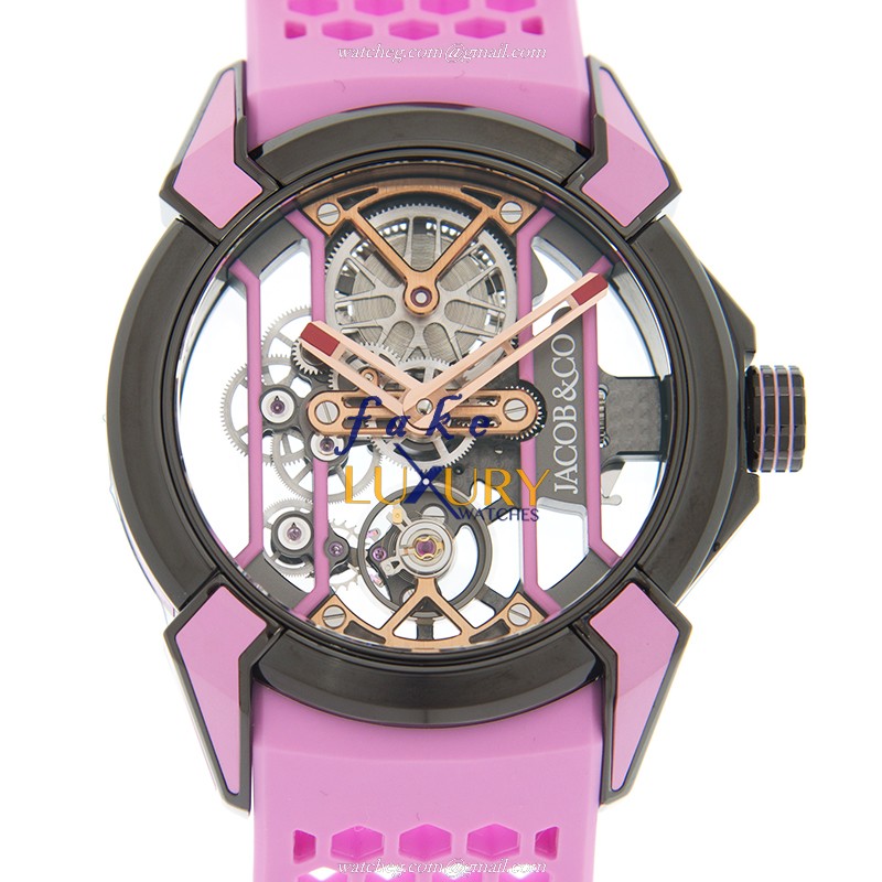Jacob & Co EX100.21.PR.PB.ALO3A Manual Wind Titanium Replica Watch, 44mm, Transparent Skull Dial - Luxury Replica Watch
