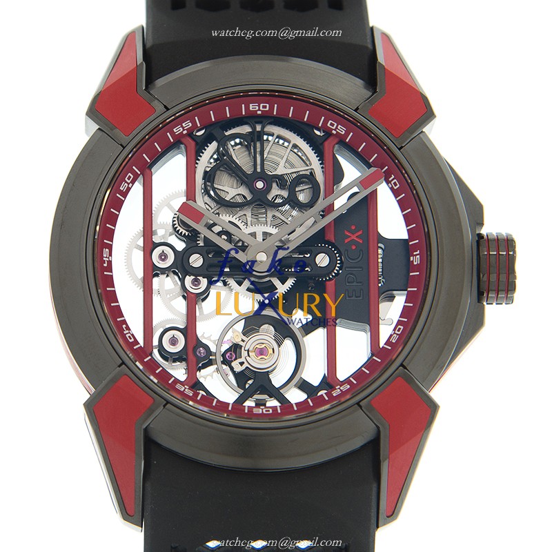 Jacob & Co EX100.21.RR.RW.ALA4A Manual Wind Titanium | Replica Watch | 44mm | Transparent Skull - Luxury Replica Watch