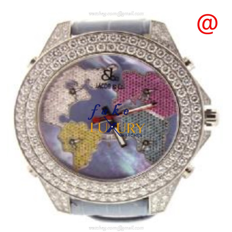 - JACOB & CO JC47JDC Quartz Stainless Steel & Diamond-Set Replica Watch - Blue Dial & Blue - Luxury Replica Watch