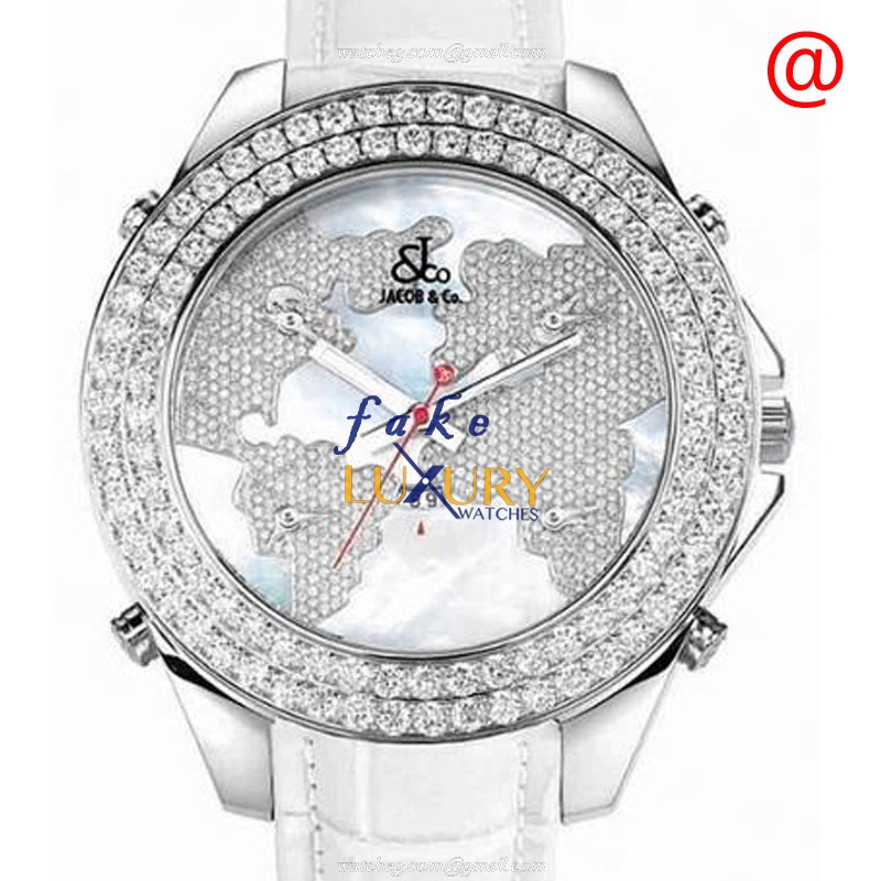 Jacob & Co. JC47JDCM Quartz Replica Watch, Silver Dial, Leather Strap - Luxury Replica Watch