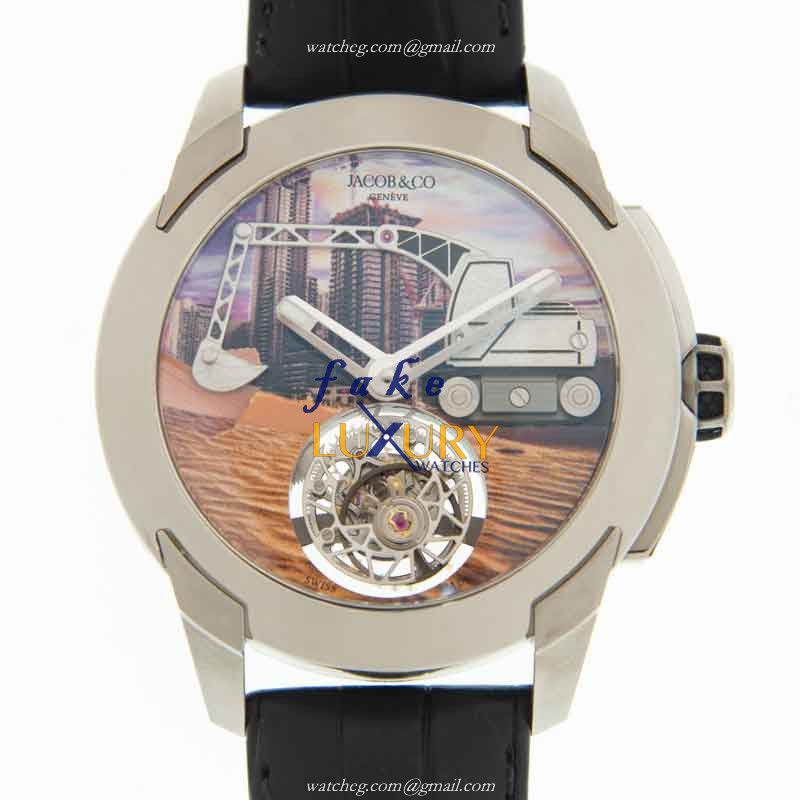 Jacob & Co PI422.20.AB.AB.ACA4D PIONEER Manual Wind Titanium Replica Watch, Brown Dial, Black - Luxury Replica Watch