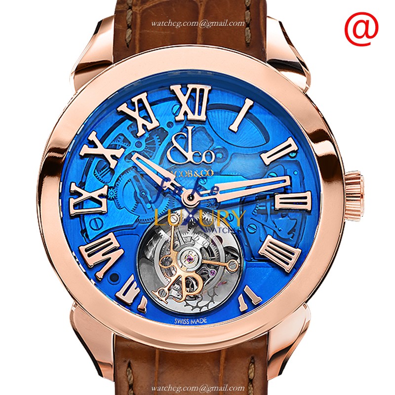 Jacob & Co PT520.40.NS.QB.A Replica Watch, Manual Wind, Blue Dial, Rose Gold Case - Luxury Replica Watch