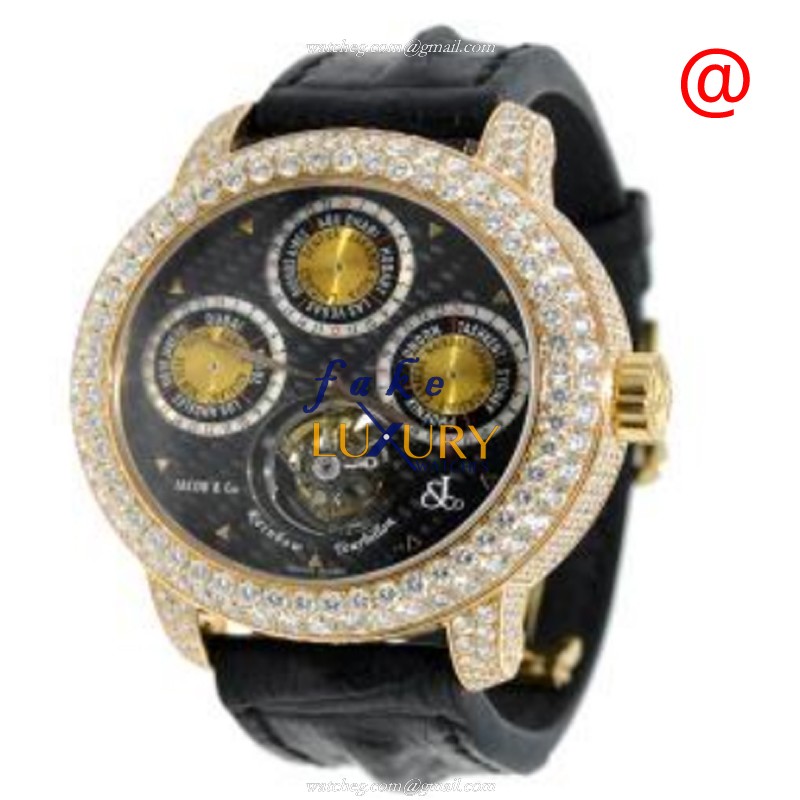 Jacob & Co R15RGDC Manual Wind 18kt Rose Gold & Diamond Replica Watch, Swiss Movement, Yellow Dial - Luxury Replica Watch