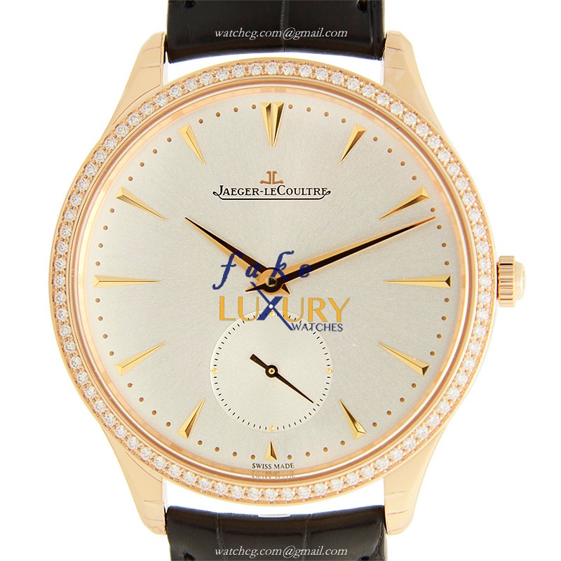 Jaeger-Lecoultre Q1272501 Master Ultra Thin Replica Watch, Automatic, Silver Dial, 18kt Rose Gold & - Luxury Replica Watch