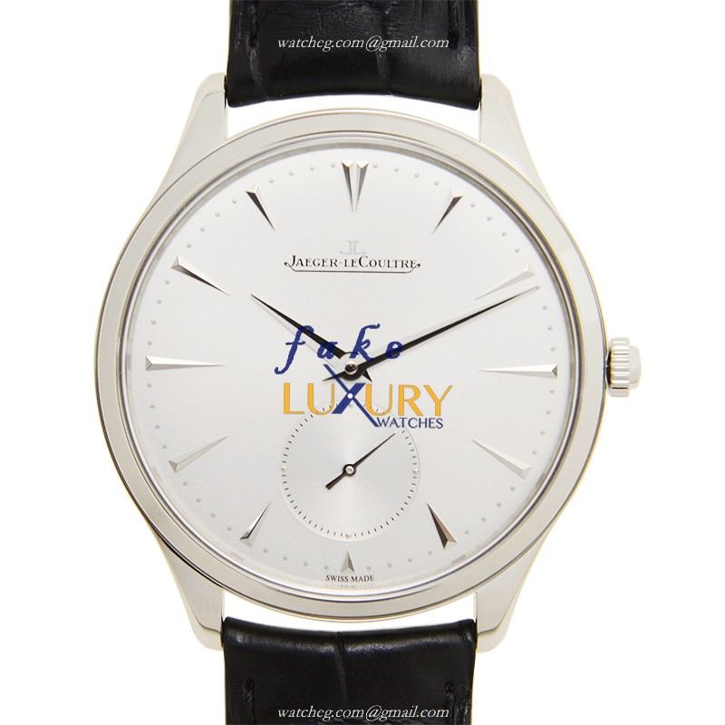 Jaeger-Lecoultre Q1278420 MASTER ULTRA THIN Auto Swiss Steel Dial Black Alligator Band - 38.5mm - Luxury Replica Watch