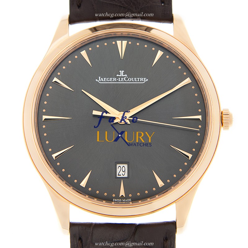 Jaeger-Lecoultre Q128255J Luxury Swiss Automatic 18kt Rose Gold Case Replica Watch, 40mm Gray Dial - Luxury Replica Watch