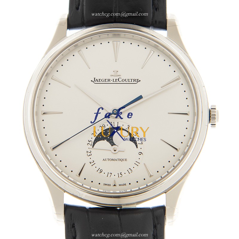 Jaeger-Lecoultre Q1368430 | Automatic | Steel | Silver Dial | Black Leather Strap Replica Watch - Luxury Replica Watch