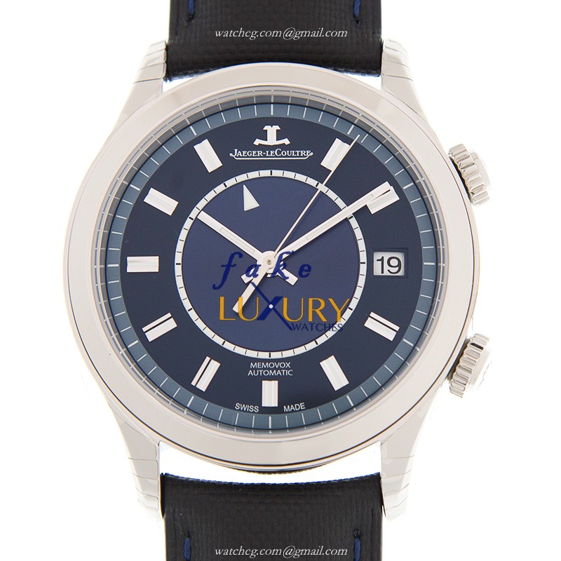 Jaeger-Lecoultre Q141848J Replica Watch, Automatic, Steel Case, Blue Dial, Leather Strap - Luxury Replica Watch