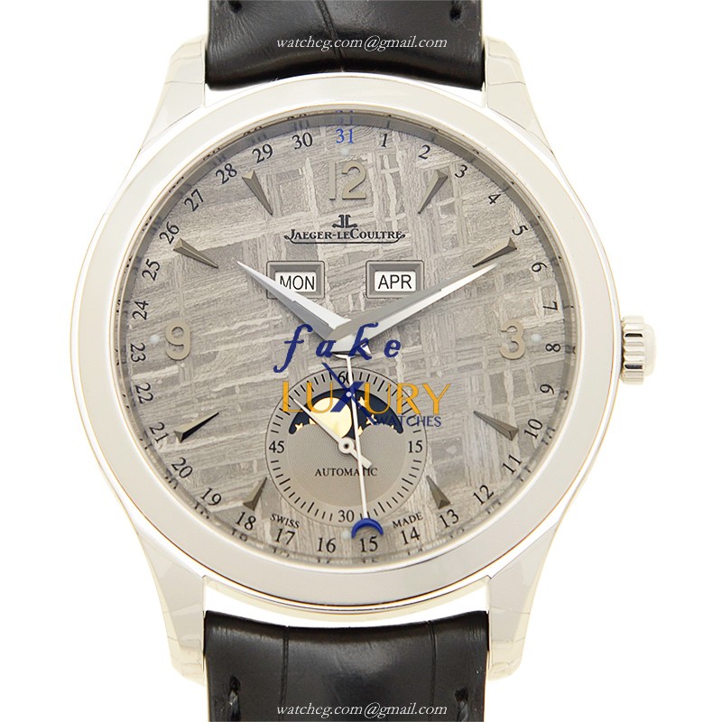 Jaeger-Lecoultre Q1558421 Master Ultra Thin Auto Stainless Steel Replica Watch - Grey Dial Black - Luxury Replica Watch