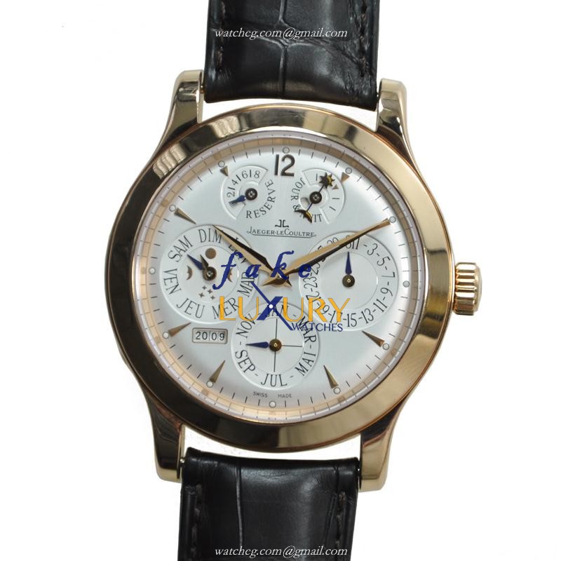 Jaeger-Lecoultre Q161242F Ultra Thin Automatic 18kt Rose Gold Replica Watch, Silver Dial, Dark - Luxury Replica Watch