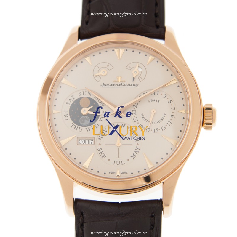 Jaeger-Lecoultre Q1612520 - Manual Wind Replica Watch - 18kt Rose Gold Case - Beige Dial - Luxury Replica Watch