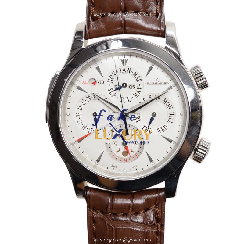 Jaeger-Lecoultre Q163842A Replica Watch Silver Dial Brown Alligator strap Automatic Movement 43mm - Luxury Replica Watch