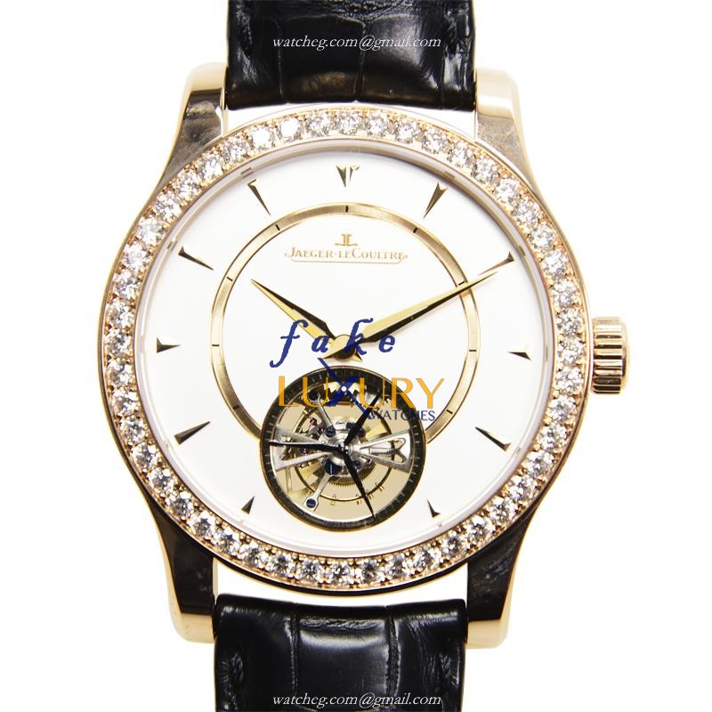 Jaeger-Lecoultre Q1662405 AUTO Swiss Movt 18kt Rose Gold Diamonds Replica Watch Silver Dial Steel - Luxury Replica Watch