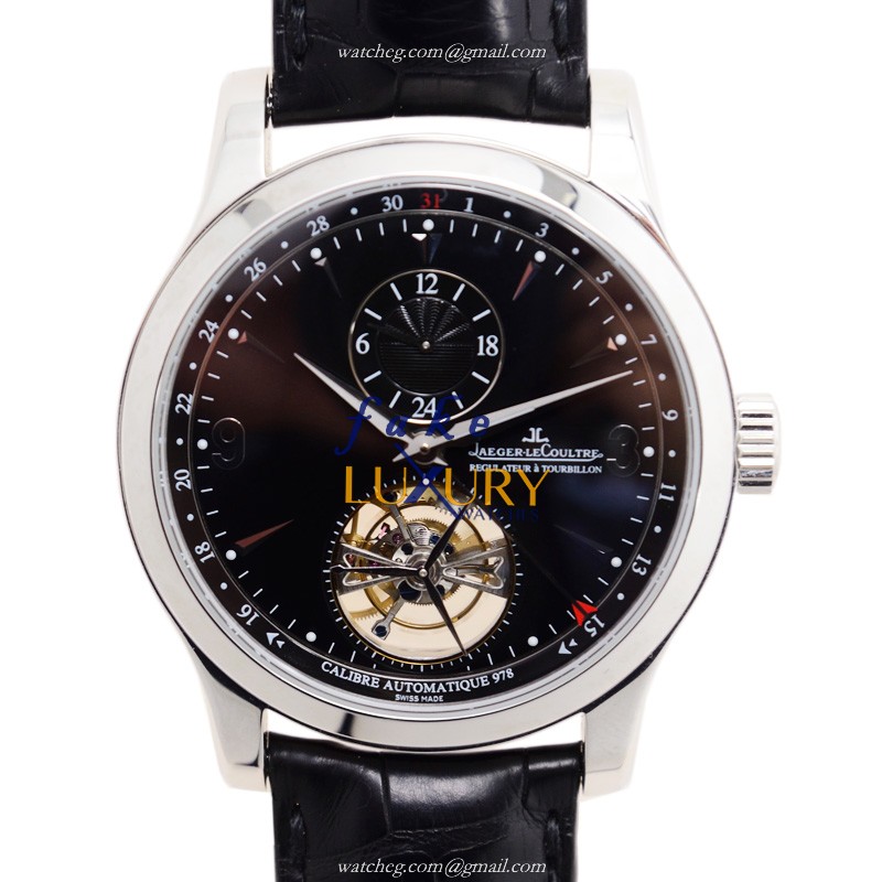 Jaeger-Lecoultre Q1666470 Master Ultra Thin Automatic 950 Platinum Black Dial Replica Watch - Luxury Replica Watch