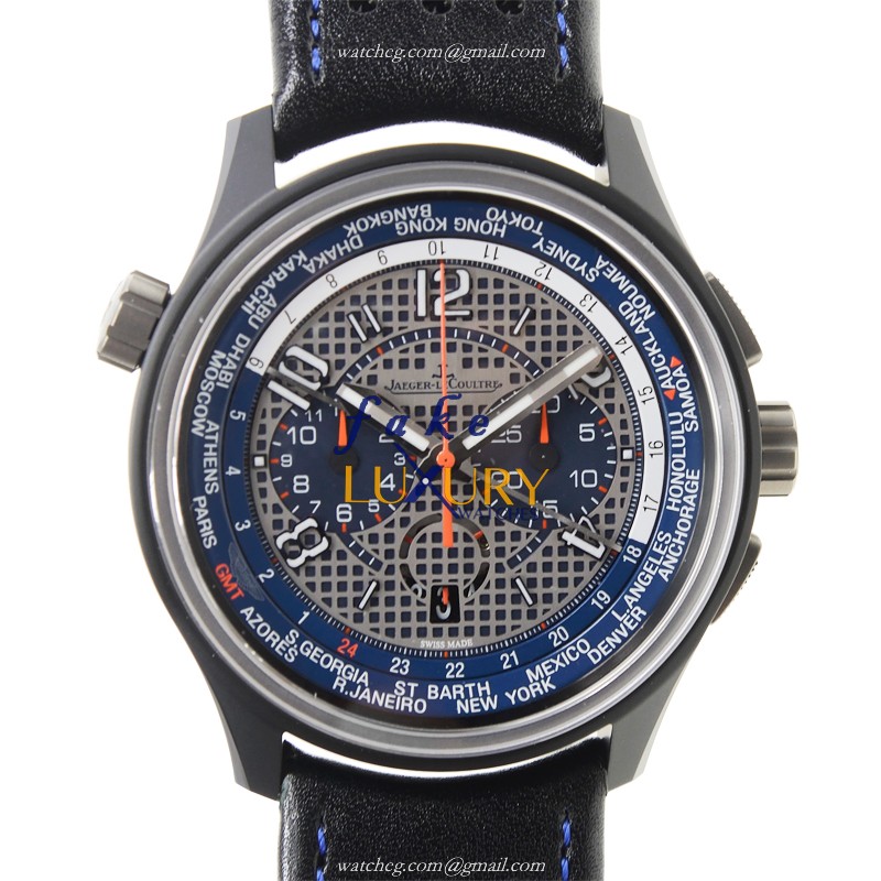Jaeger-Lecoultre Q193J480 AMVOX Auto Titanium Replica Watch, Blue Dial, Black Cowhide Strap - Luxury Replica Watch