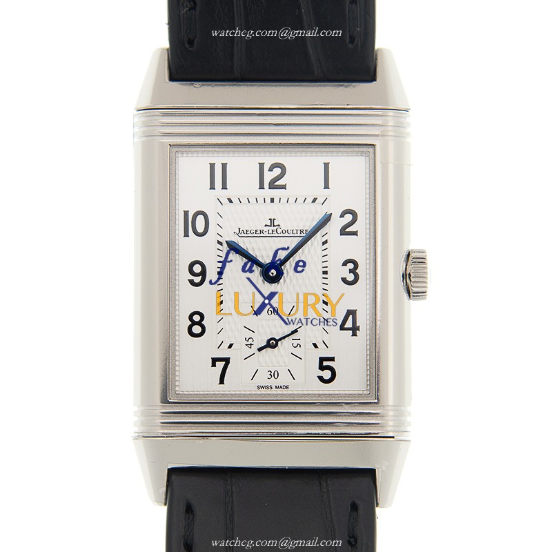 Jaeger-Lecoultre Q2438520 REVERSO Manual Wind Stainless Steel Replica Watch, Silver Dial, Alligator - Luxury Replica Watch