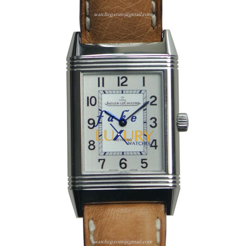 Jaeger-Lecoultre Q2518411 REVERSO Quartz Stainless Steel Replica Watch - Silver Dial, Brown Ostrich - Luxury Replica Watch