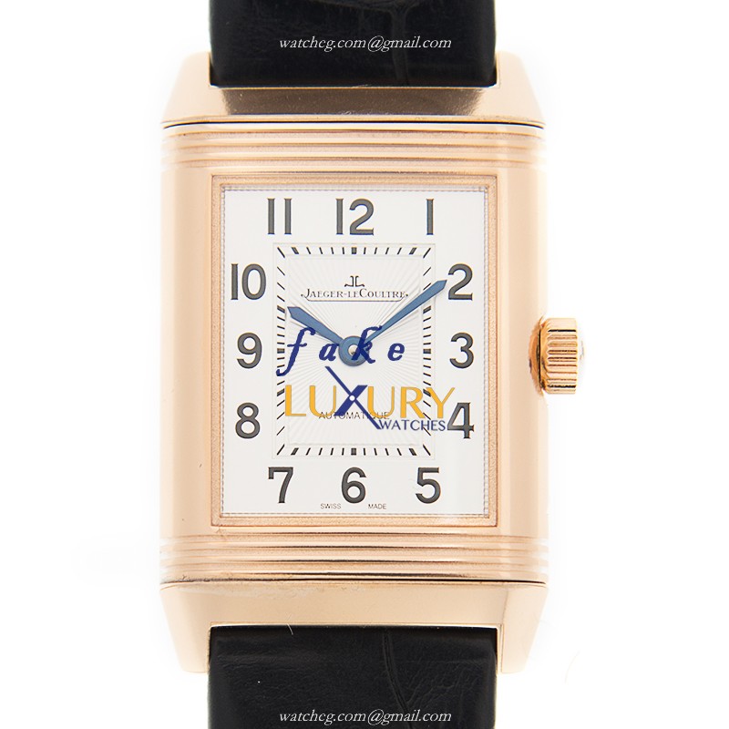 Jaeger-Lecoultre Q2572420 REVERSO Auto 18kt Rose Gold Replica Watch - Swiss Movement, Silver Dial - Luxury Replica Watch