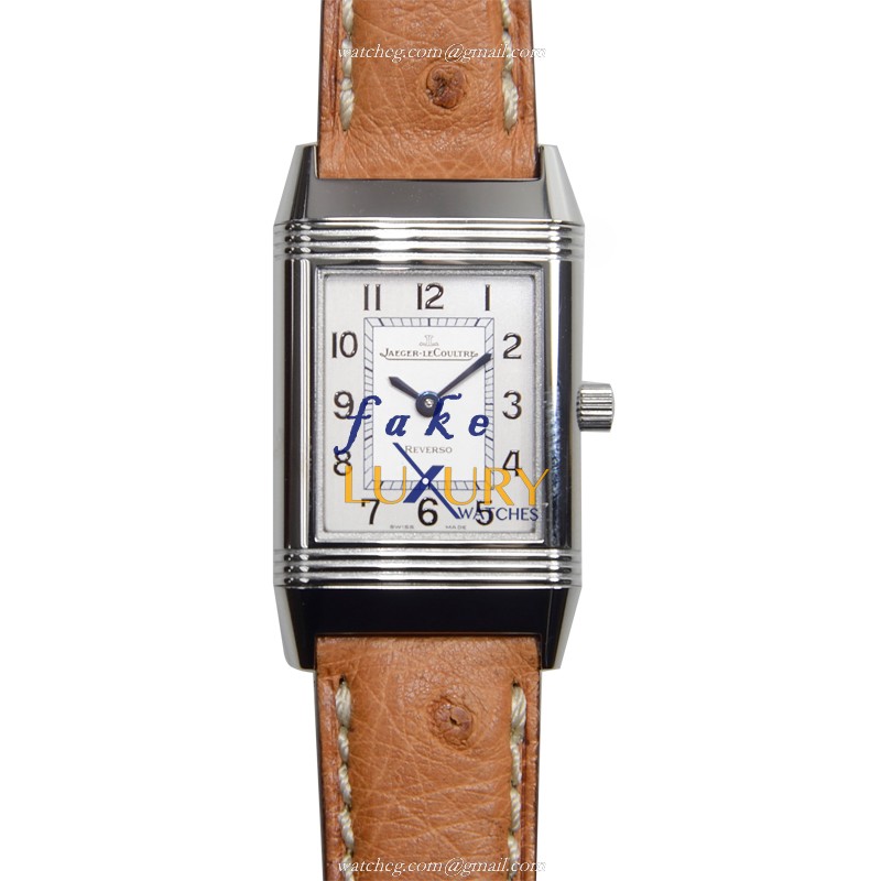 Jaeger-Lecoultre Q2608411 Manual Wind Stainless Steel Case Replica Watch, Silver Dial, Brown - Luxury Replica Watch