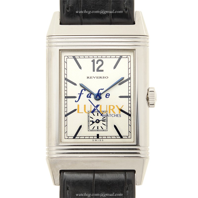 Jaeger-Lecoultre Q2783520 REVERSO Manual Wind 18kt White Gold Replica Watch, Silver Dial, Alligator - Luxury Replica Watch