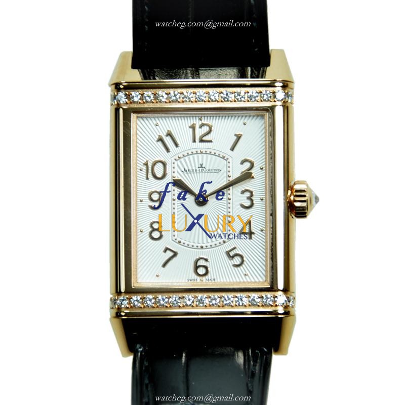 Jaeger-Lecoultre Q3202421 REVERSO Manual Wind 18kt Rose Gold & Diamonds Replica Watch, Silver Dial - Luxury Replica Watch