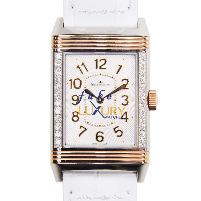 Jaeger-Lecoultre Q3224420 REVERSO Manual Wind 18kt Rose Gold & Diamond Replica Watch, Silver Dial - Luxury Replica Watch