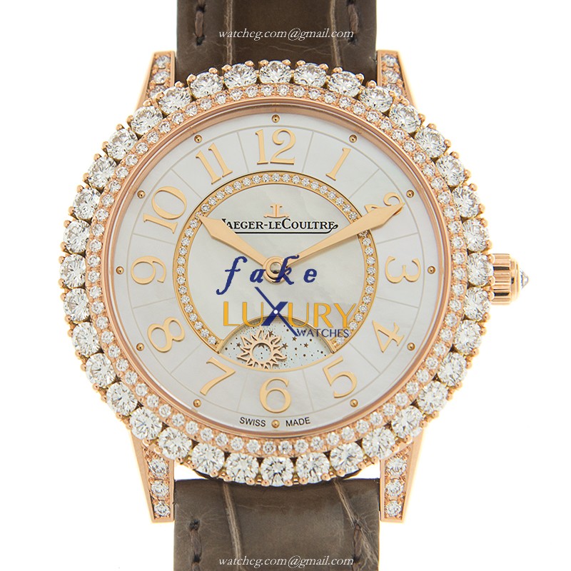 Jaeger-Lecoultre Q3432570 Automatic 18kt Rose Gold Diamond Bezel Replica Watch - Luxury Replica Watch