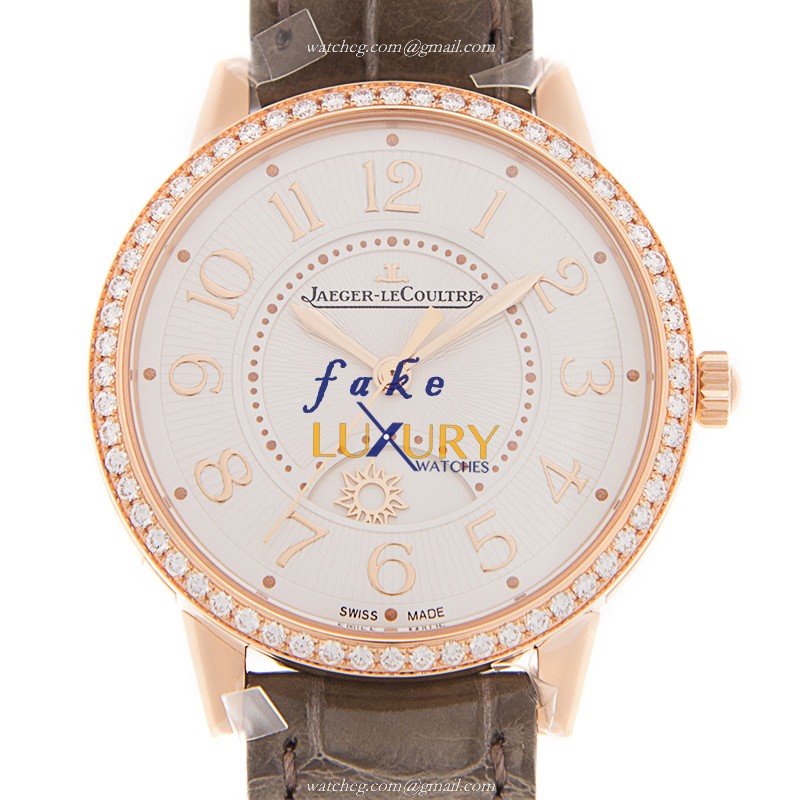 Jaeger-Lecoultre Q3442440 RENDEZ VOUS 18kt Rose Gold Automatic Replica Watch Silver Dial Brown - Luxury Replica Watch