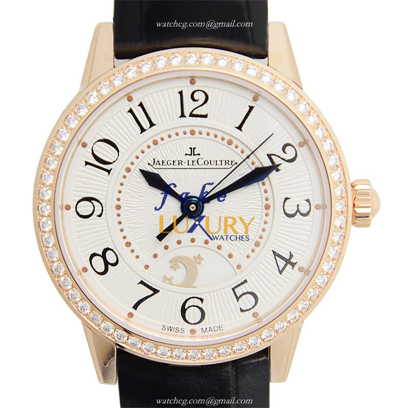 Jaeger-Lecoultre Q3462421 Replica Watch, Rose Gold Case, Silver Dial, Black Alligator Strap - Luxury Replica Watch