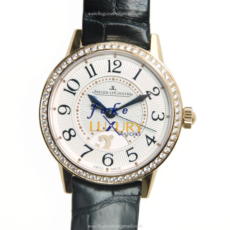 Jaeger-Lecoultre Q3462521 RENDEZ VOUS Automatic 18kt Rose Gold Diamonds Replica Watch, Silver Dial - Luxury Replica Watch