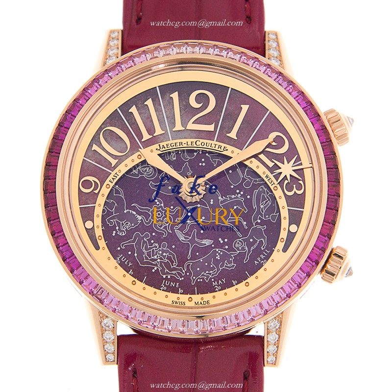 Jaeger-Lecoultre Q3482561 RENDEZ VOUS Automatic 18kt Rose Gold & Diamonds - Purple Dial - Red - Luxury Replica Watch