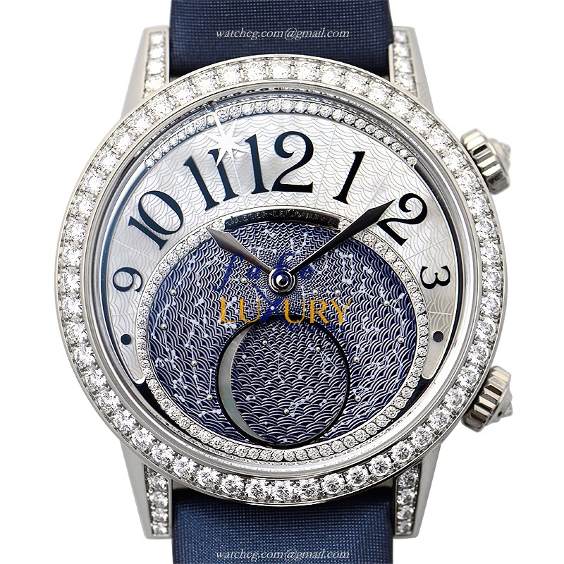 Jaeger-Lecoultre Q3533490 RENDEZ VOUS Automatic 18kt White Gold & Diamond Replica Watch - Blue Dial - Luxury Replica Watch