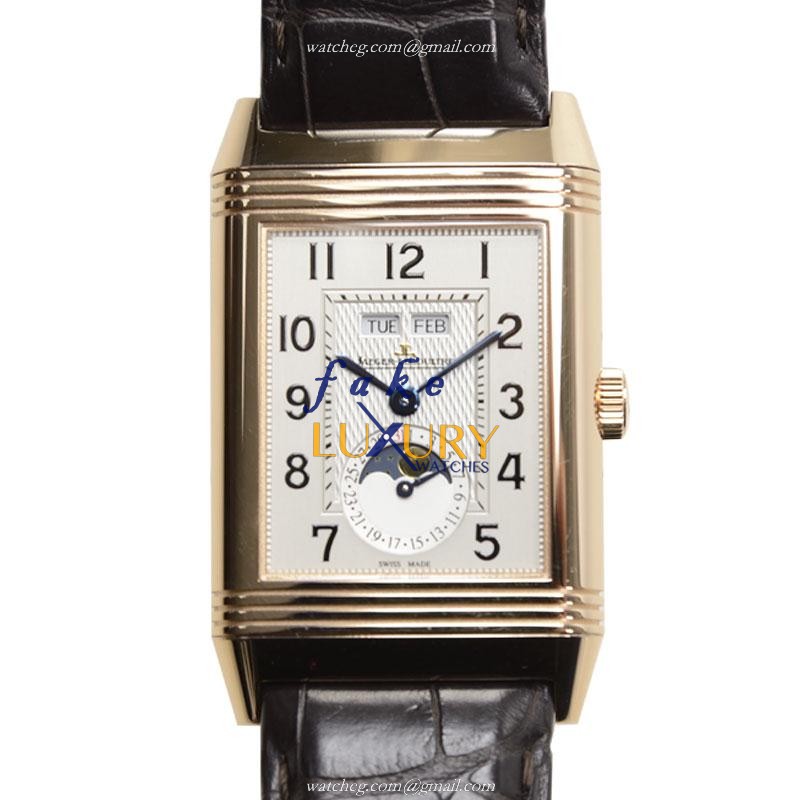 Jaeger-Lecoultre Q3752520 Manual Wind 18kt Rose Gold Replica Watch, Silver Dial, Alligator Strap - Luxury Replica Watch