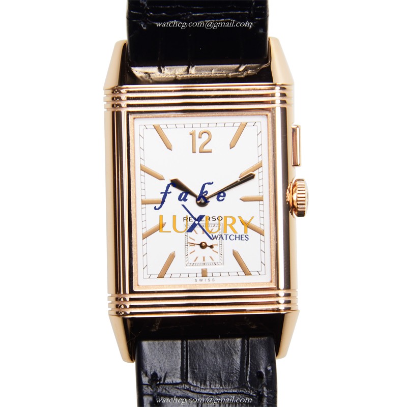 Jaeger-Lecoultre Q3782520 REVERSO Manual Wind 18kt Rose Gold Replica Watch, Silver Dial, Alligator - Luxury Replica Watch