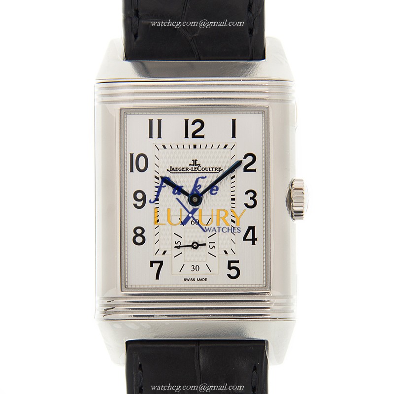 Jaeger-Lecoultre Q3848420 REVERSO Manual Wind Stainless Steel Case White Dial Black Strap Replica - Luxury Replica Watch