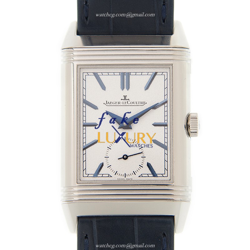 Jaeger-Lecoultre Q3908420 - Manual Wind Stainless Steel Replica Watch - Blue Leather Strap - 42.9 X - Luxury Replica Watch