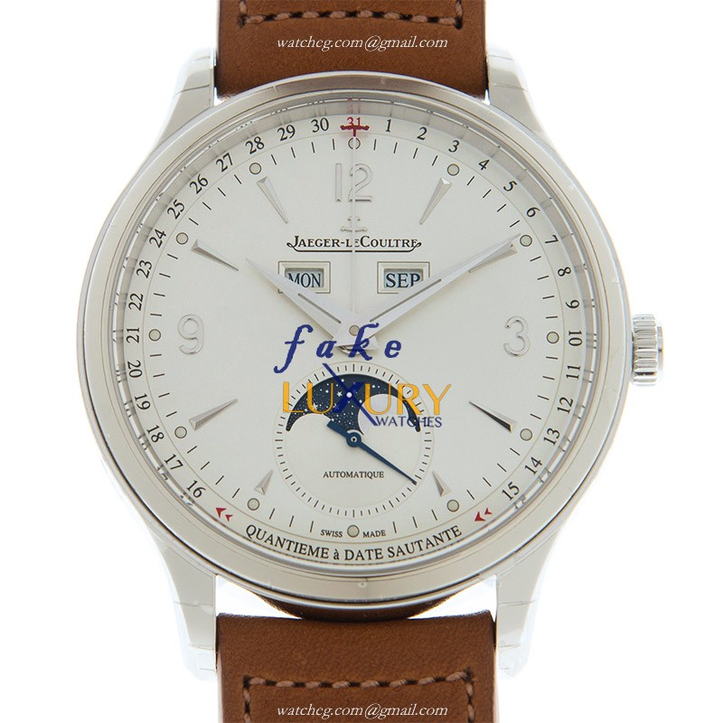 Jaeger-Lecoultre Q4148420 Master Ultra Thin Automatic Stainless Steel Replica Watch - Brown Leather - Luxury Replica Watch