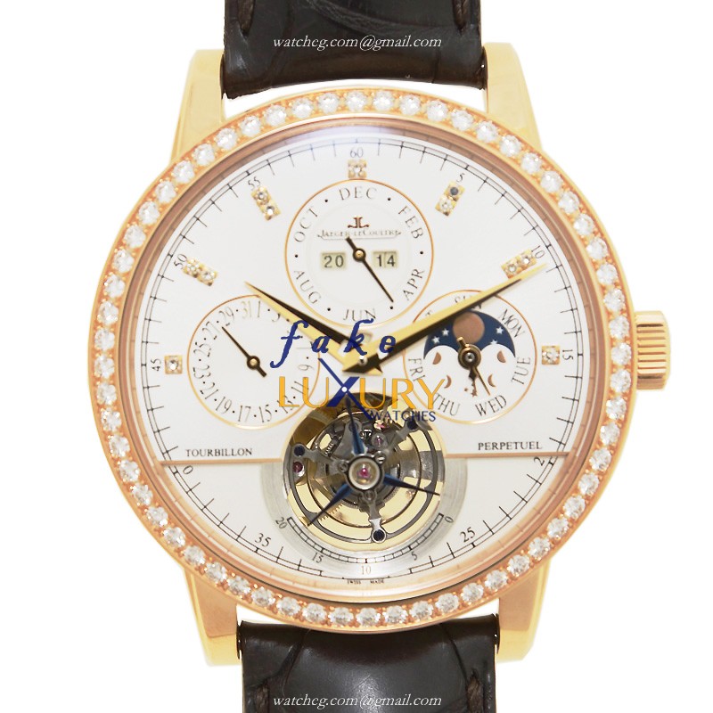 Jaeger-Lecoultre Q5042501 MASTER ULTRA THIN AUTO 18kt Rose Gold Diamond Bezel Replica Watch - Luxury Replica Watch