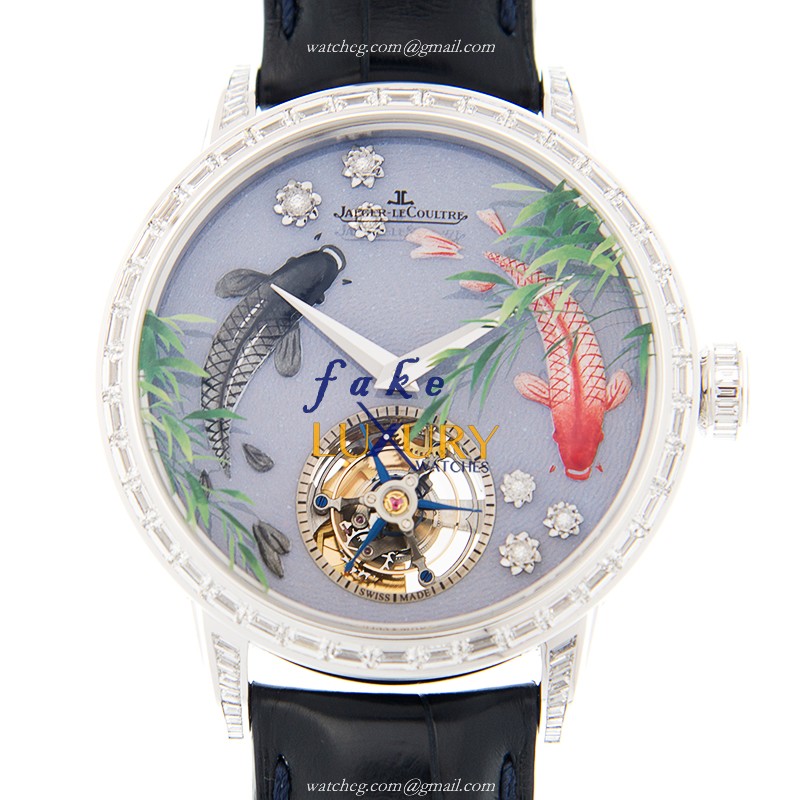 Jaeger-Lecoultre Q50834E1 Master Ultra Thin Auto 18kt White Gold Diamond Replica Watch - Luxury Replica Watch