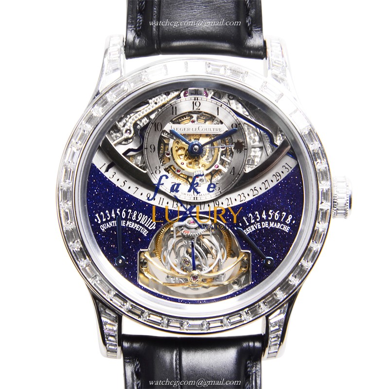 Jaeger-Lecoultre Q6006405 MASTER ULTRA THIN Manual Wind 18kt White Gold Replica Watch - Dark Blue - Luxury Replica Watch