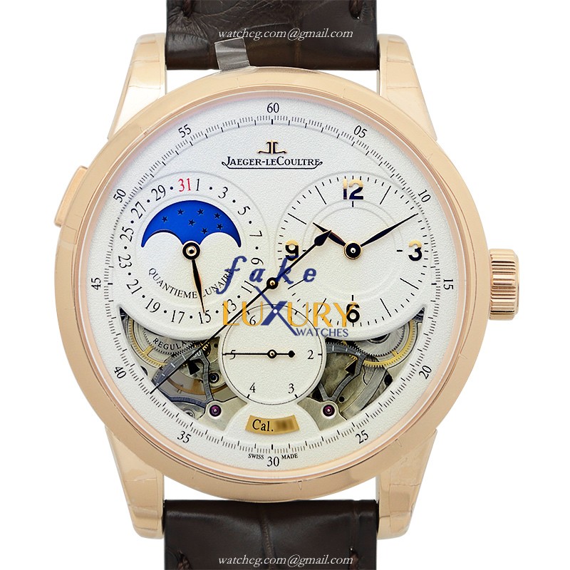 Jaeger-Lecoultre Q6042522 DUOMETRE Manual Wind Rose Gold Replica Watch - 42mm Case - White Dial - Luxury Replica Watch