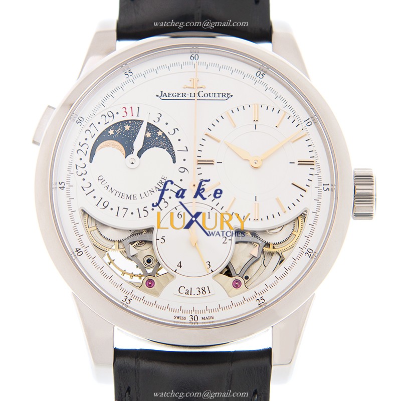 Jaeger-Lecoultre Q6043420 DUOMETRE Manual Wind 18kt White Gold Ceramic Bezel Replica Watch - Luxury Replica Watch