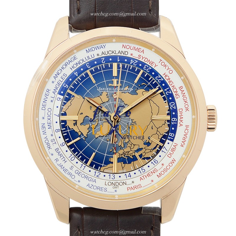 Jaeger-Lecoultre Q8102520 GEOPHYSIC Auto Rose Gold Replica Watch, Auto, 41.6mm, Blue Dial, Brown - Luxury Replica Watch