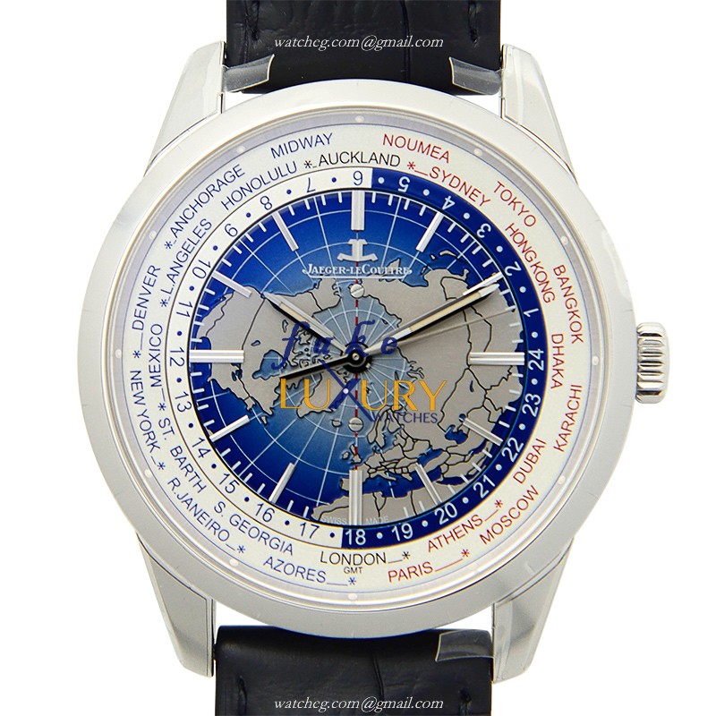 Jaeger-Lecoultre Q8108420 GEOPHYSIC Auto Movt, Blue Dial, Steel Case, Alligator Strap Replica Watch - Luxury Replica Watch