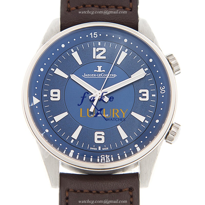 Jaeger-Lecoultre Q9008480 POLARIS DATE Automatic Stainless Steel Replica Watch - Blue Dial, Brown - Luxury Replica Watch