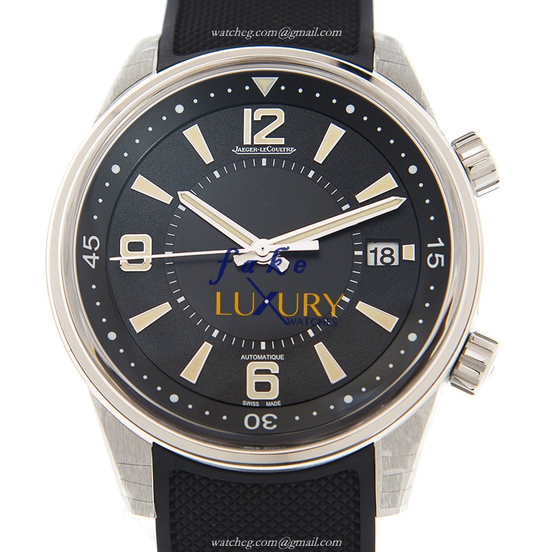 Jaeger-Lecoultre Q9068670 POLARIS DATE Automatic Stainless Steel Case Black Dial Rubber Strap - Luxury Replica Watch