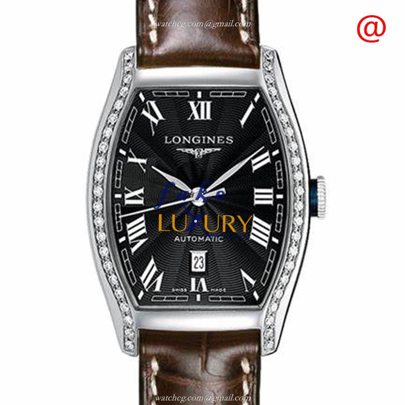 L2.142.0.50.2 - Longines Evidenza Replica Watch Automatic Stainless Steel with Diamonds Black Dial
